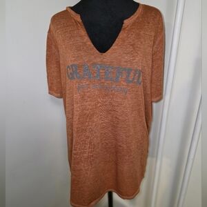 Women's Grateful Graphic Tee - Orange